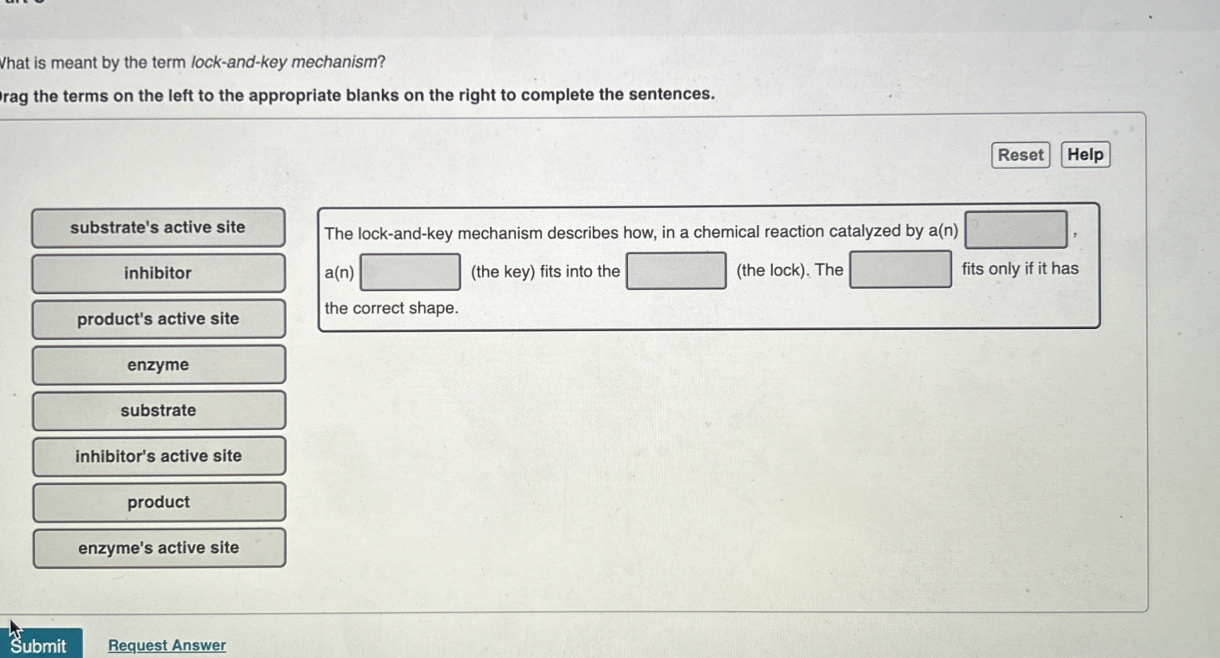 Solved What is meant by the term lock-and-key mechanism?rag | Chegg.com