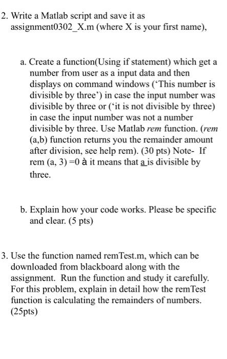Solved 2. Write a Matlab script and save it as | Chegg.com