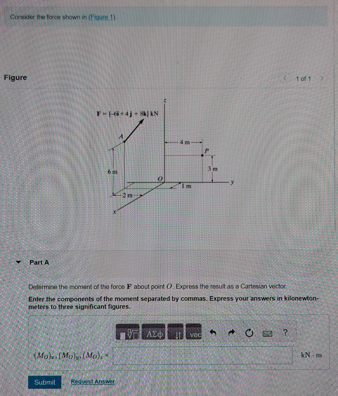Solved Consider the force shown in (Figure 1).Figure1 ﻿of | Chegg.com