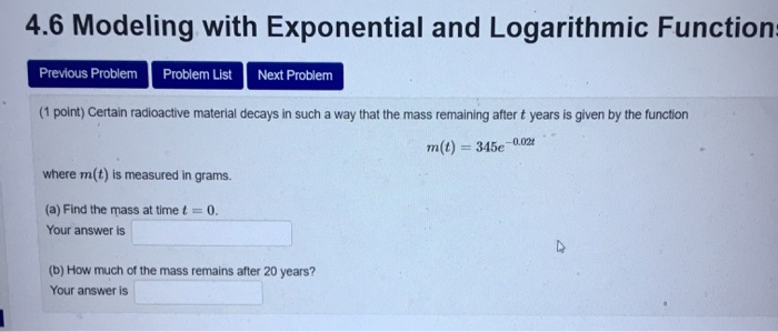 Solved 4.6 Modeling with Exponential and Logarithmic | Chegg.com