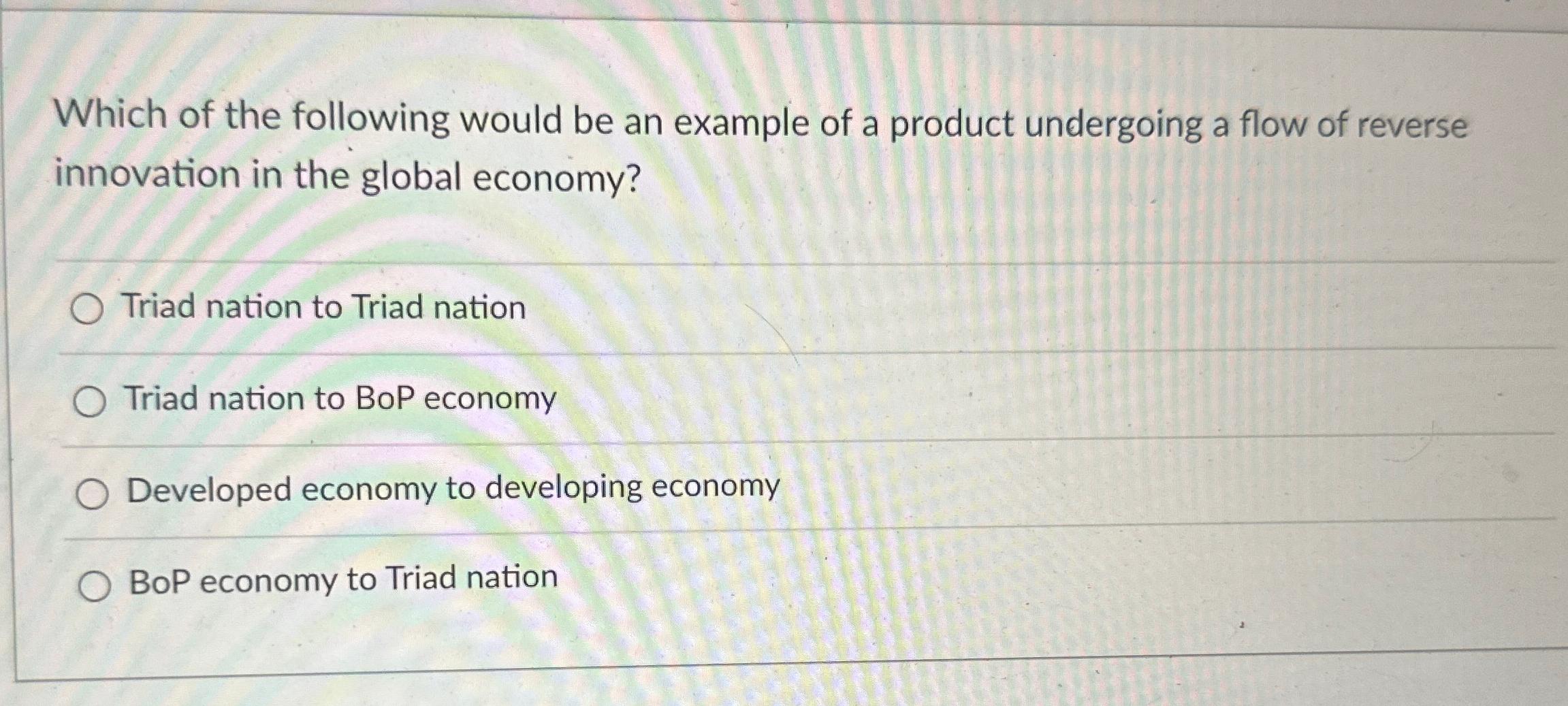 Solved Which of the following would be an example of a | Chegg.com