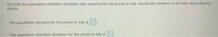 Solved (b) Find the population standard deviation and | Chegg.com
