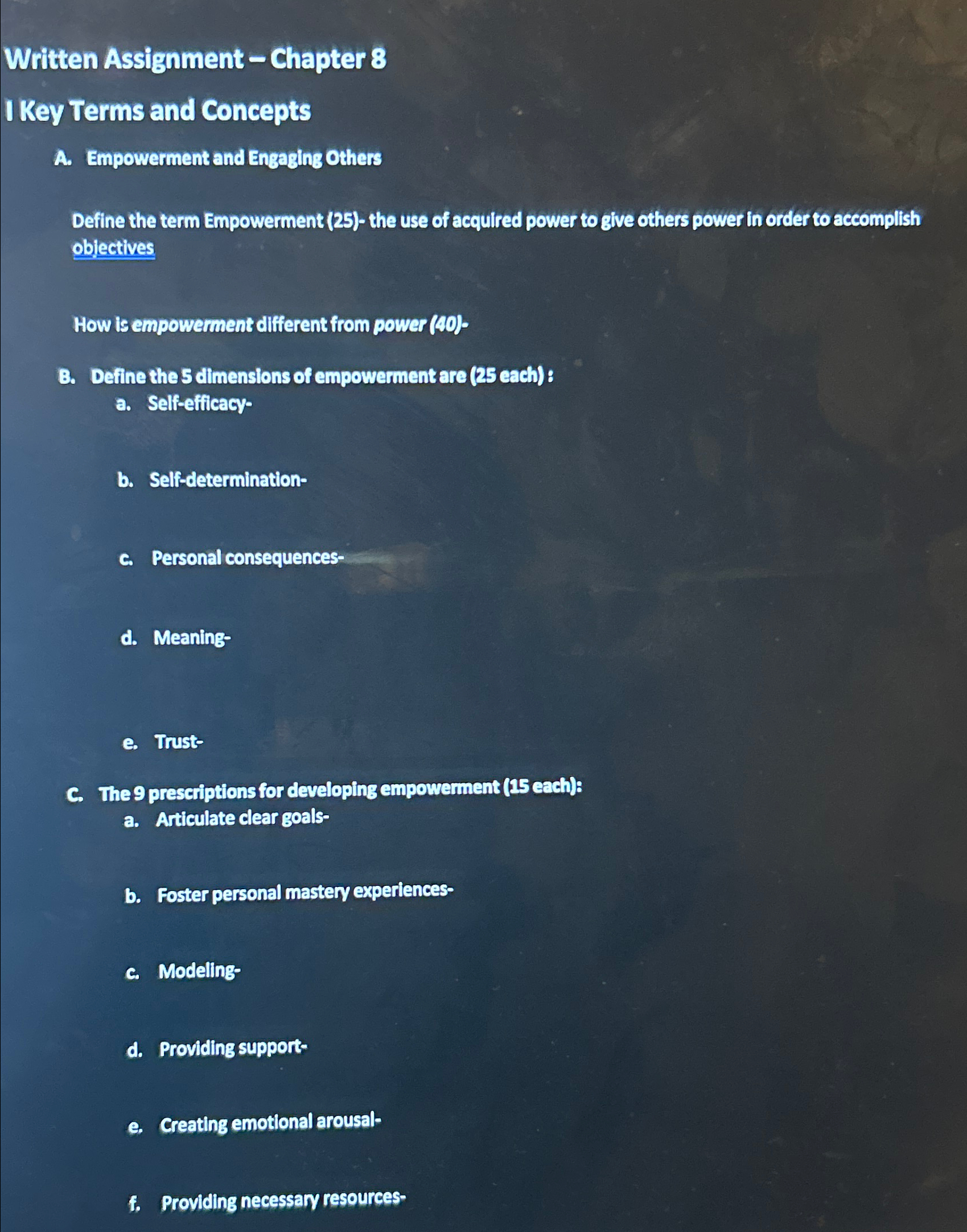 Solved Written Assignment - ﻿Chapter 8I Key Terms and | Chegg.com