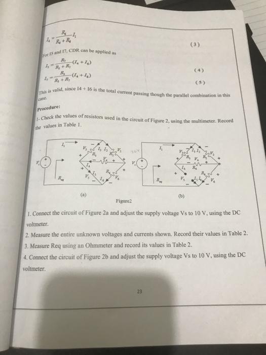 Experiment CURRENT AND VOLTAGE DIVIDER RULES OBLEME | Chegg.com