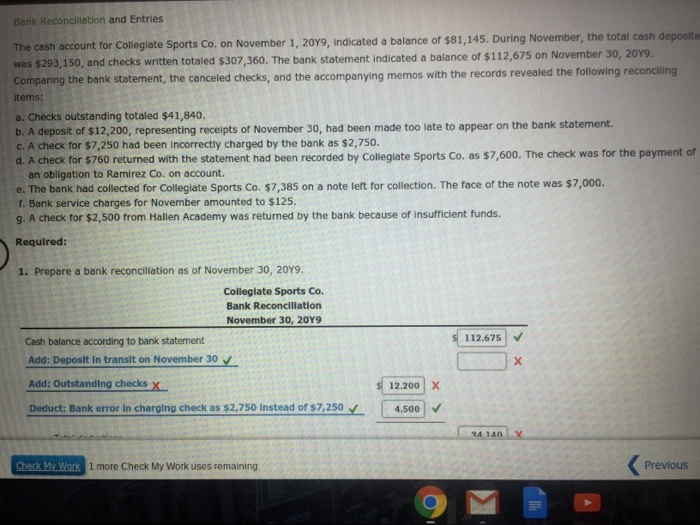 solved-bank-reconciliation-and-entries-the-cash-account-for-chegg