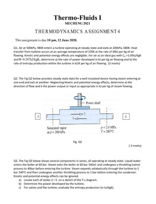 Thermo Fluids Math Solved Thermo-Fluids I MECHENG 2021 THERMODYNAMICS | Chegg.com