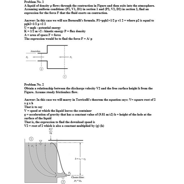 Solved Problem No. 1A liquid of density ρ ﻿flows through the | Chegg.com