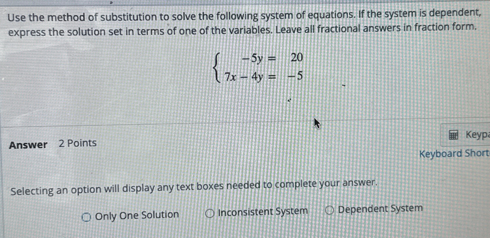 Solved Use the method of substitution to solve the following | Chegg.com