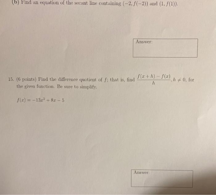 Solved 10. (21 points) Consider the graph of the function / | Chegg.com