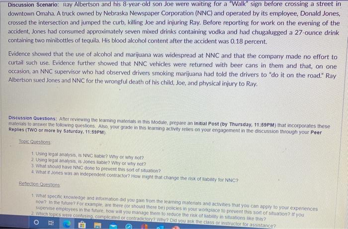 Solved Discussion Scenario: Ray Albertson and his 8-year-old | Chegg.com