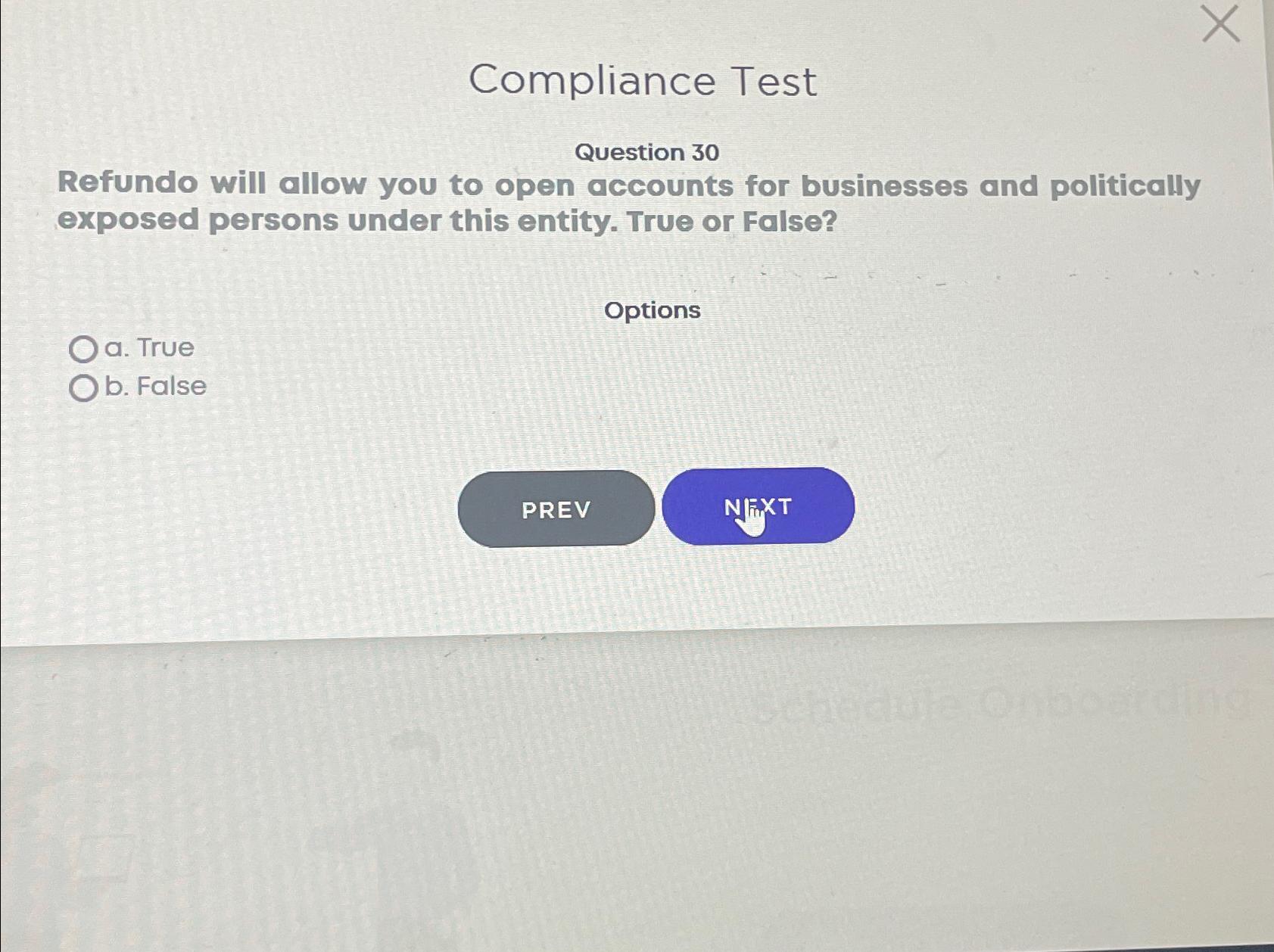 Solved Compliance TestQuestion 30Refundo will allow you to | Chegg.com