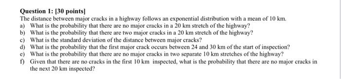 [Solved]: Question 1: [30 points] The distance between majo