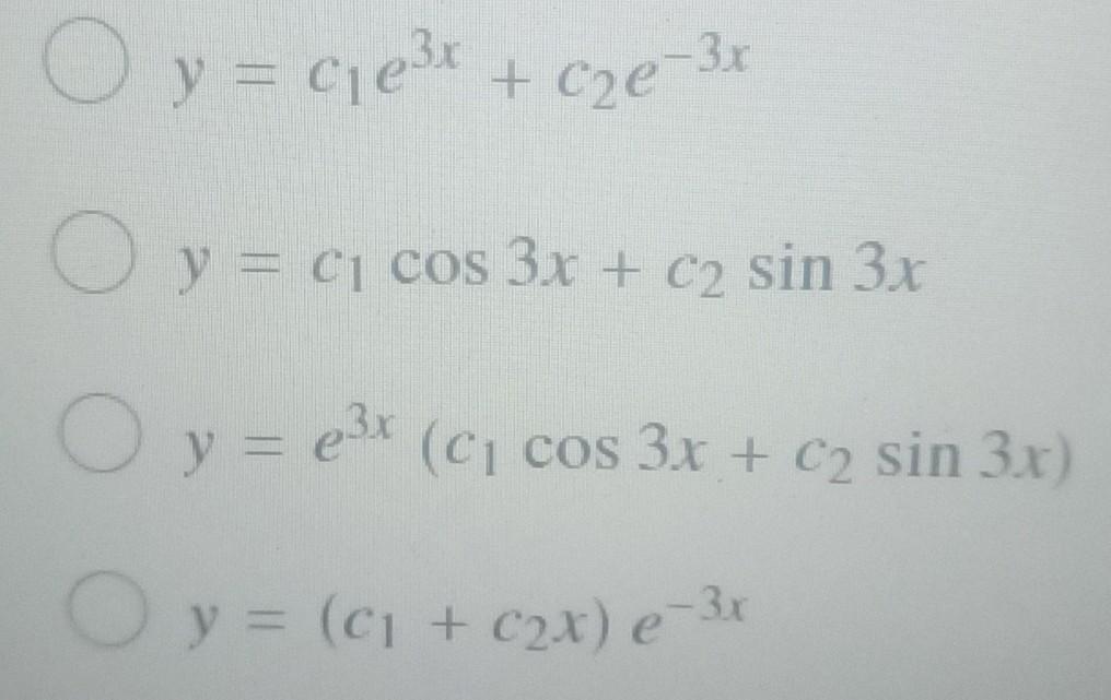 Solved Solve The Following Differential Equation. Choose The | Chegg.com