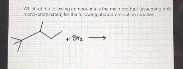 Solved Which of the following compounds is the main product | Chegg.com