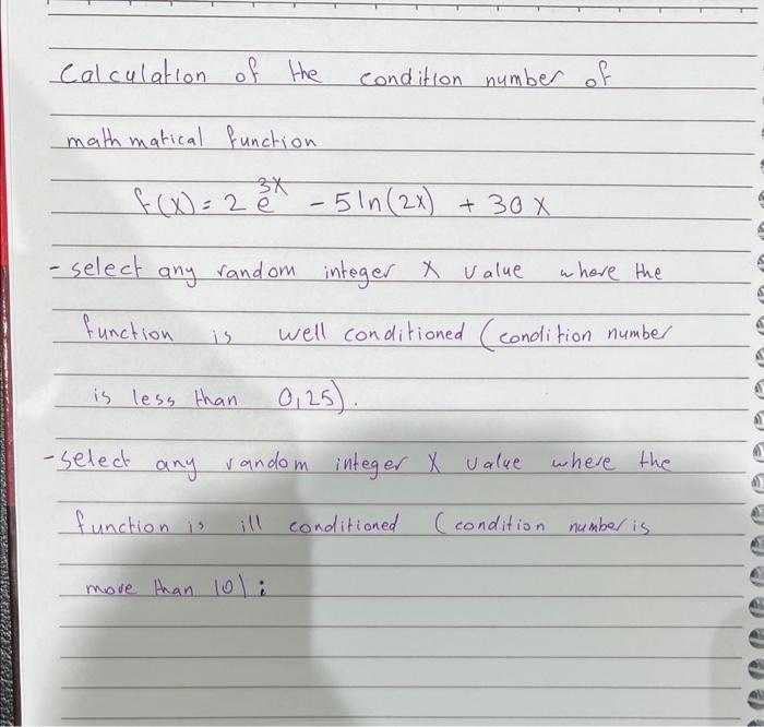 Calculation of the condition number of math matical | Chegg.com