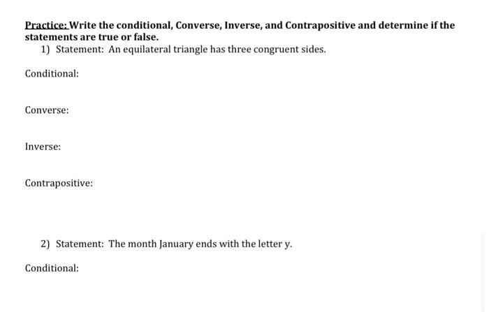 converse inverse and contrapositive practice