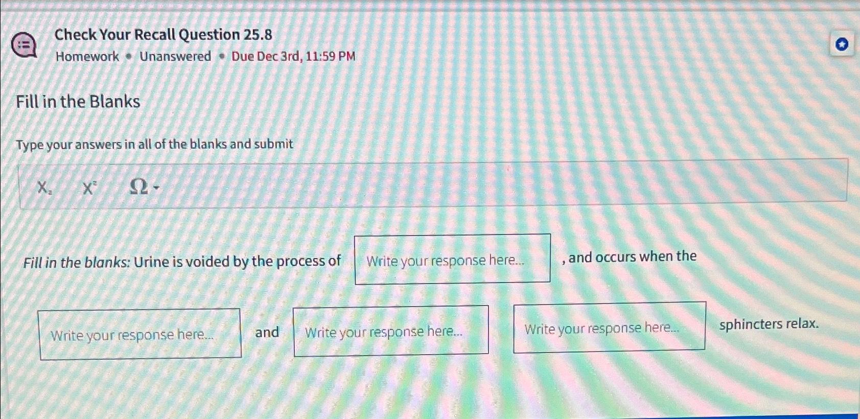 Solved Check Your Recall Question 25.8Homework - ﻿Unanswered | Chegg.com