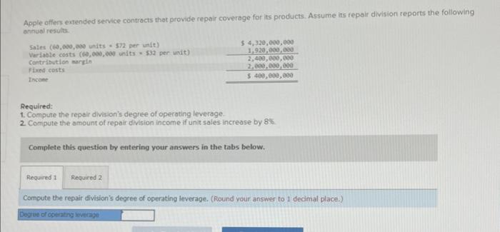 Solved Apple offers extended service controcts that provide | Chegg.com