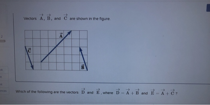 Solved Vectors A, B, and C are shown in the figure. Which of | Chegg.com
