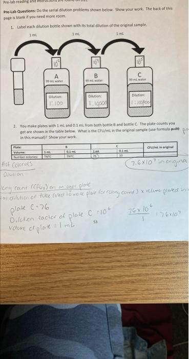 Solved Pre-lab Reading And Inst Pre-Lab Questions: Do The | Chegg.com