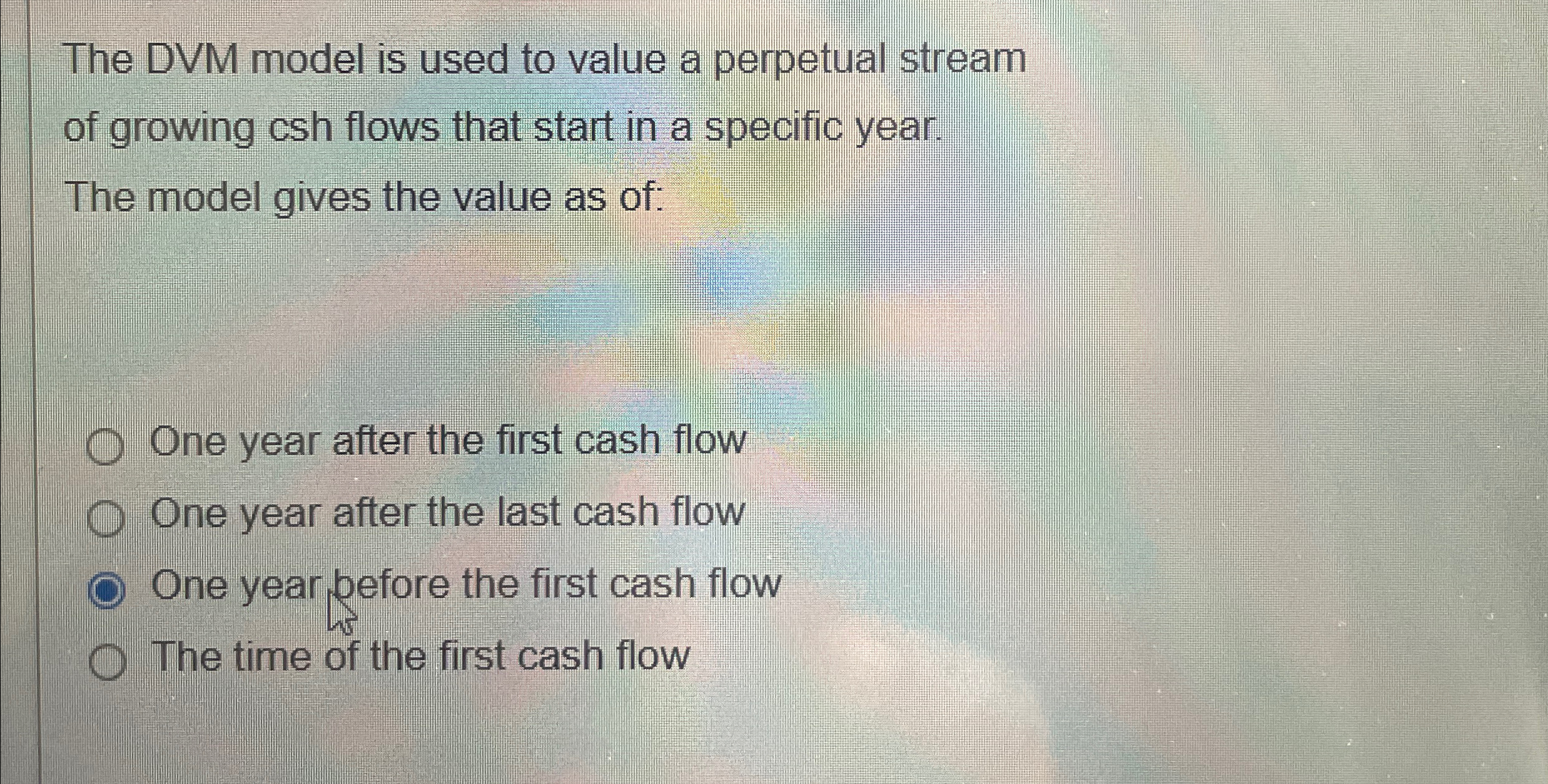 Solved The DVM model is used to value a perpetual stream of | Chegg.com