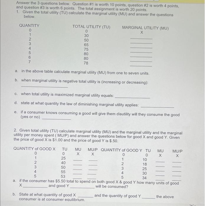 Solved Answer the 3 questions below. Question \#1 is worth | Chegg.com