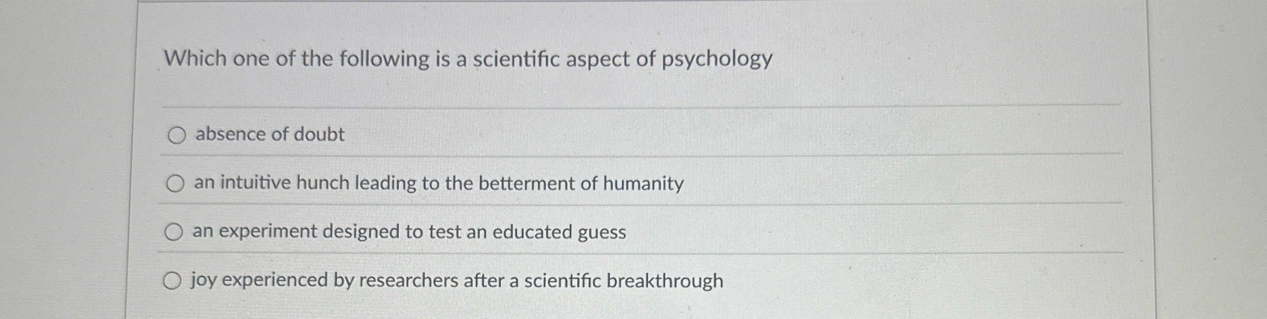 Solved Which one of the following is a scientific aspect of | Chegg.com