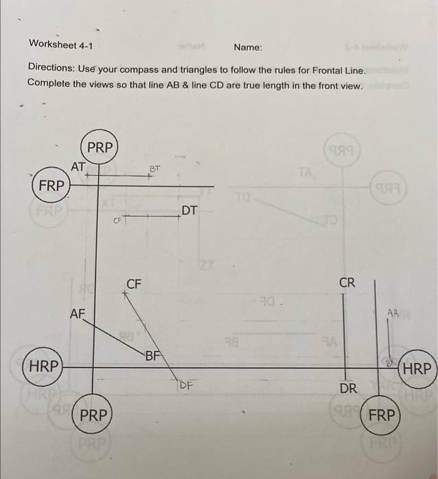 Vorksheet 4-1 Name: Directions: Use your compass and | Chegg.com