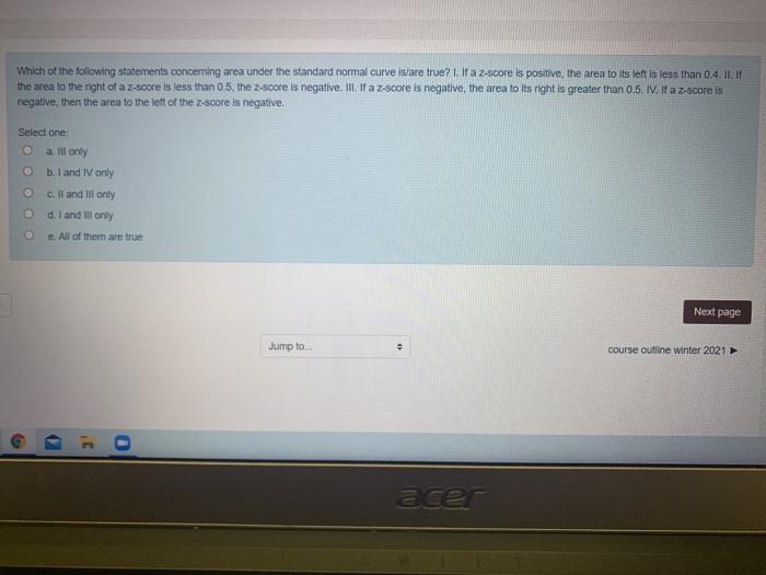 Solved Which of the following statements concerning area | Chegg.com