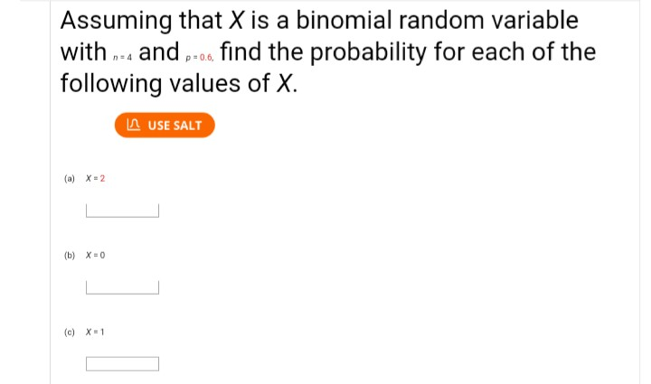 Solved Assuming that X is a binomial random variable with -- | Chegg.com