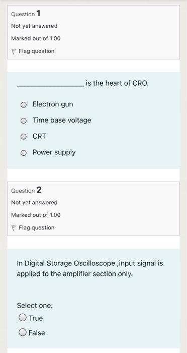 Solved Question 1 Not yet answered Marked out of 1.00 P Flag | Chegg.com