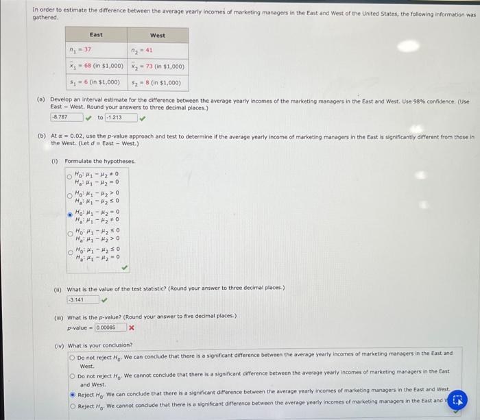 Solved Develop an interval estimate for the difference | Chegg.com