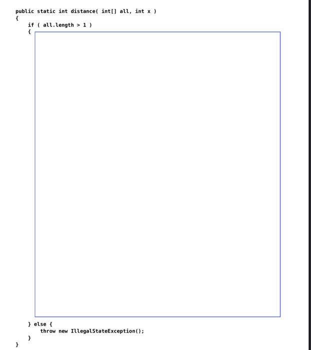 Solved Java:Create a method public static int distance( | Chegg.com