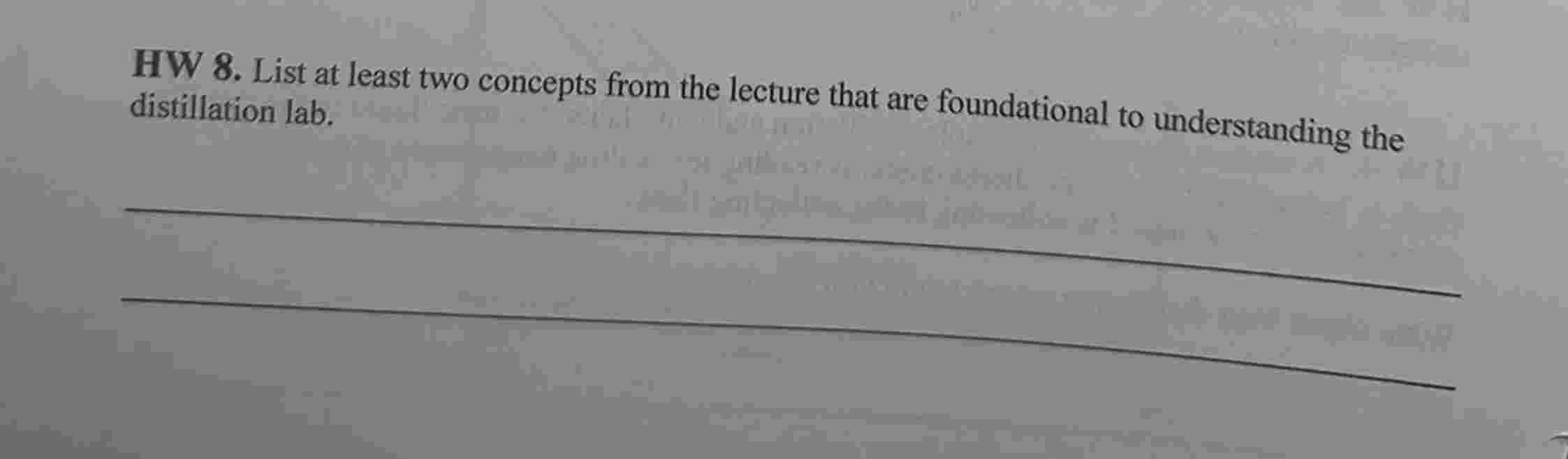 Solved HW 8. ﻿List at least two concepts from the lecture