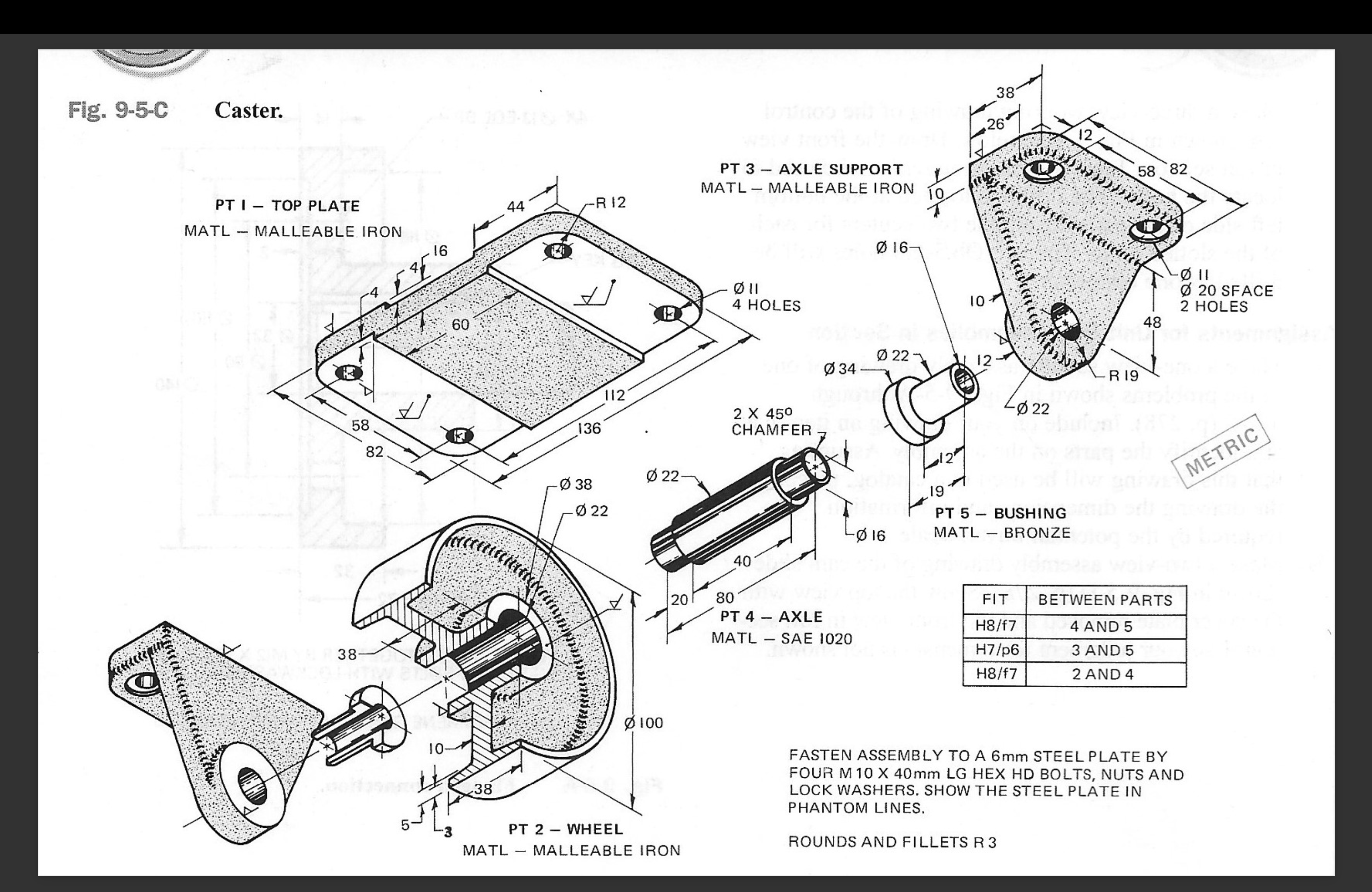 Assembly Drawing Assignment Create an assembly | Chegg.com
