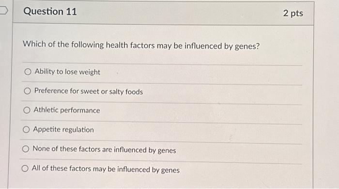 Solved Which of the following health factors may be | Chegg.com