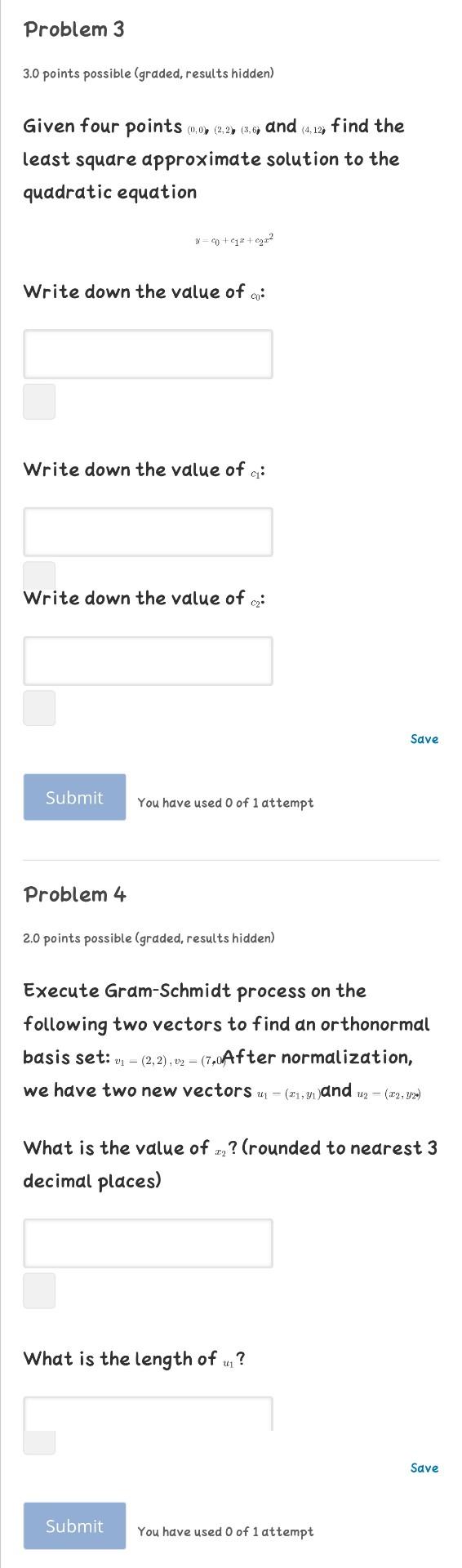 Solved Problem 3 3.0 Points Possible (graded, Results | Chegg.com