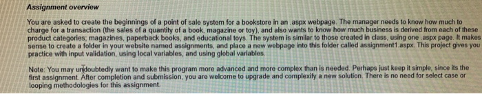 program is Visual Basic using .aspx webage. I dont | Chegg.com