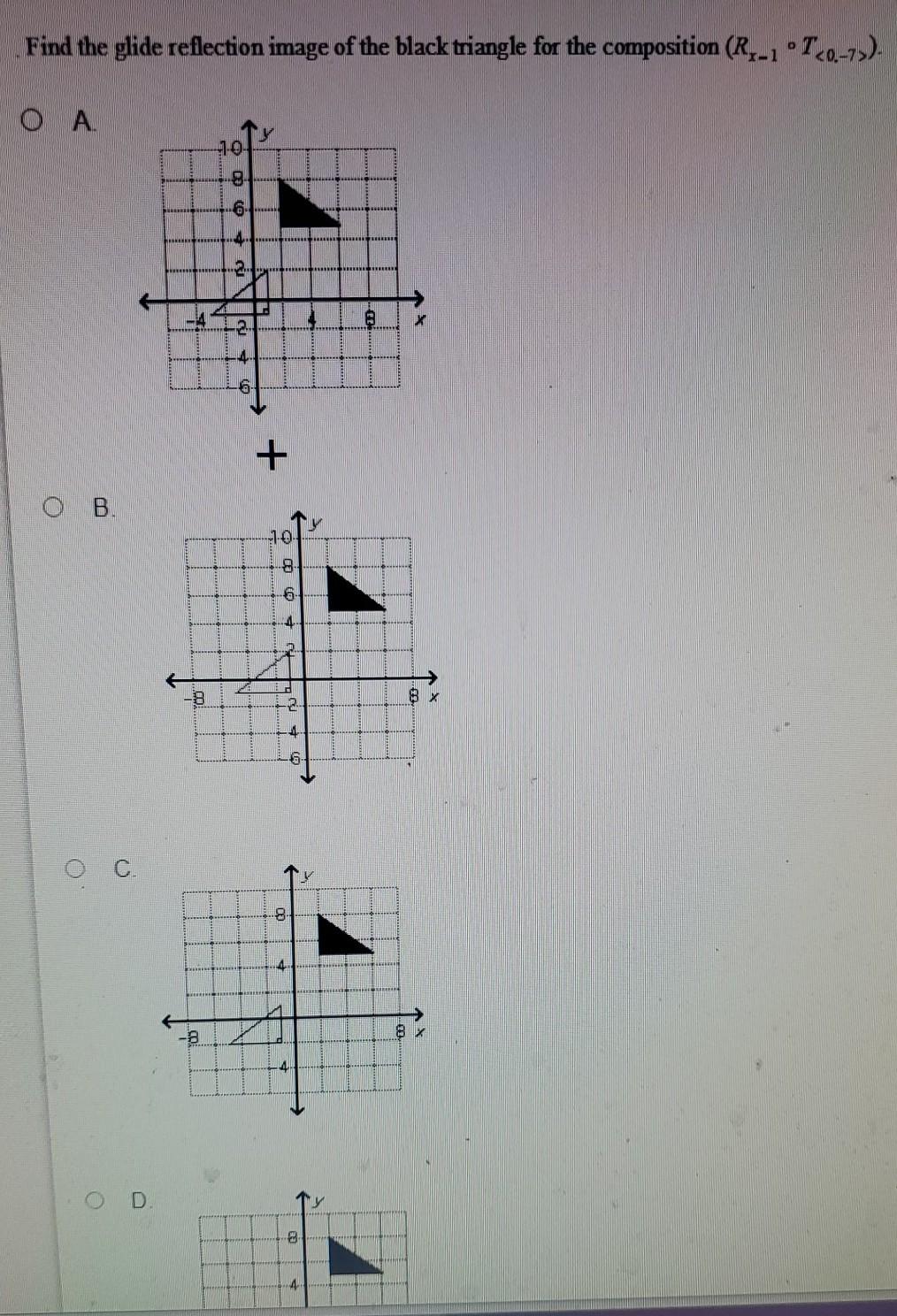 Solved Find The Glide Reflection Image Of The Black Triangle | Chegg.com