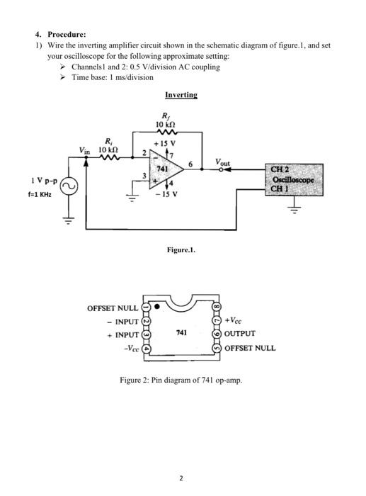 Solved 4 Procedure 1 Wire The Inverting Amplifier Circuit 4433