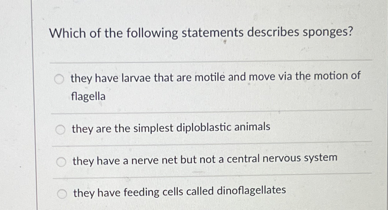 Solved Which of the following statements describes