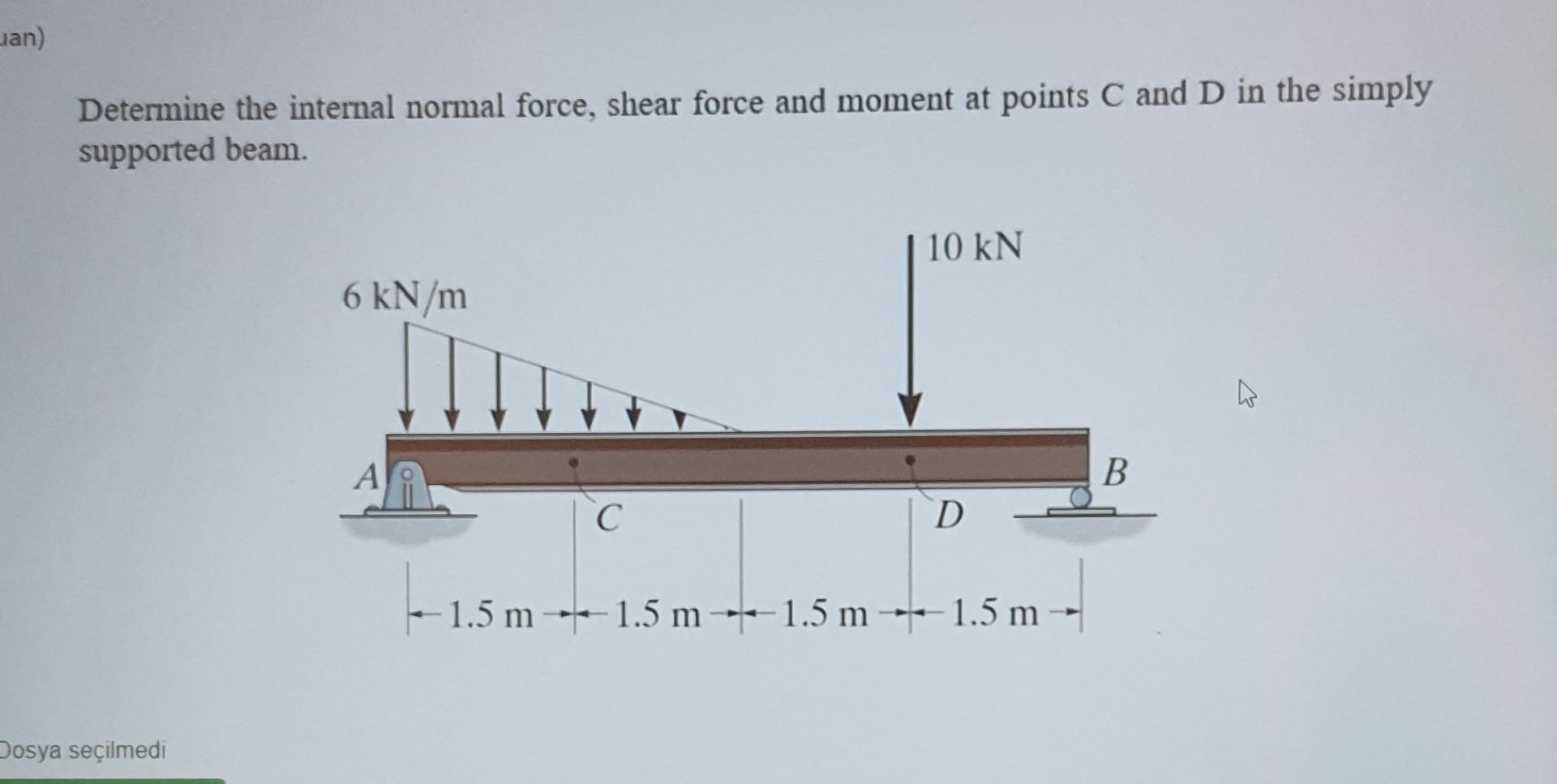 [Solved]: Determine The Internal Normal Force, Shear Fo