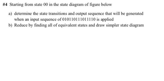 Solved #4 Starting from state 00 in the state diagram of | Chegg.com