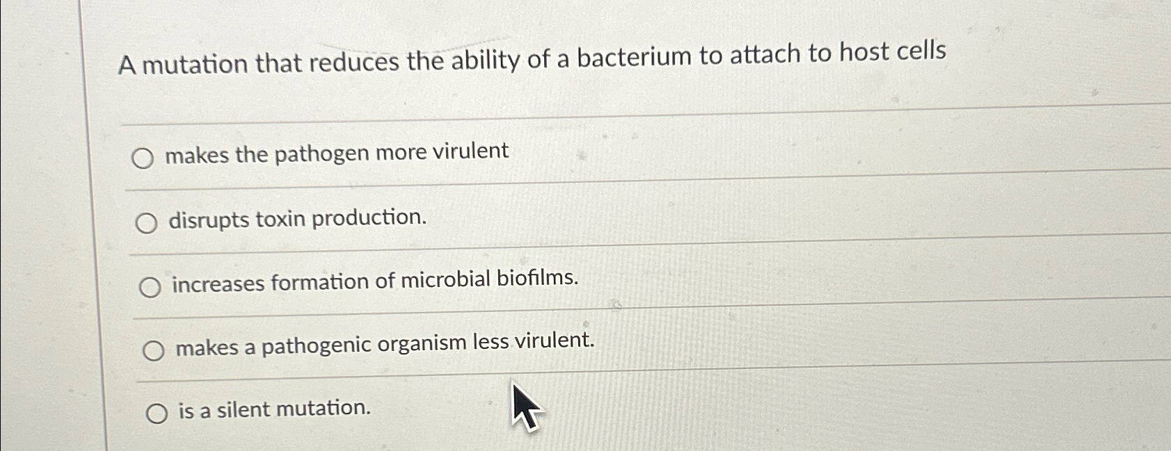 Solved A mutation that reduces the ability of a bacterium to | Chegg.com