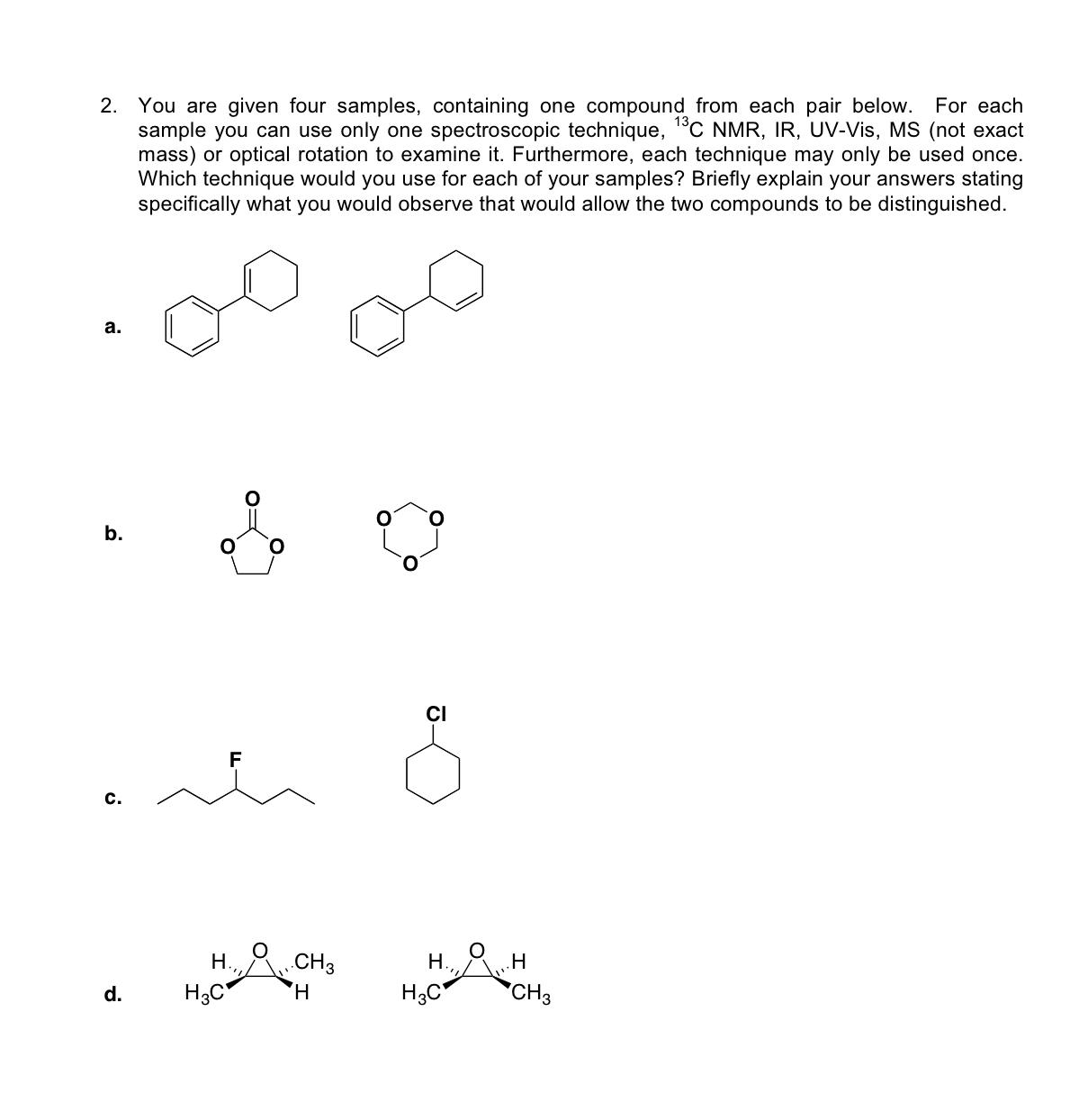 Solved You are given four samples, containing one compound | Chegg.com