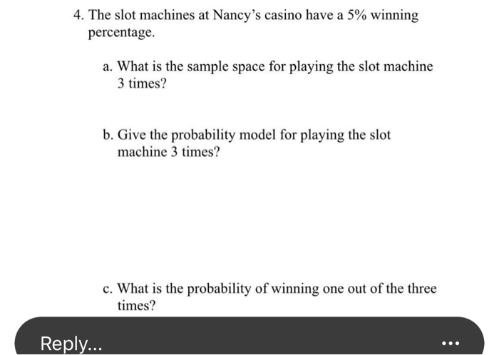 Casino Slot Machine Winning Percentage