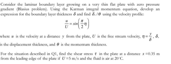 Solved Consider the laminar boundary layer growing on a very | Chegg.com