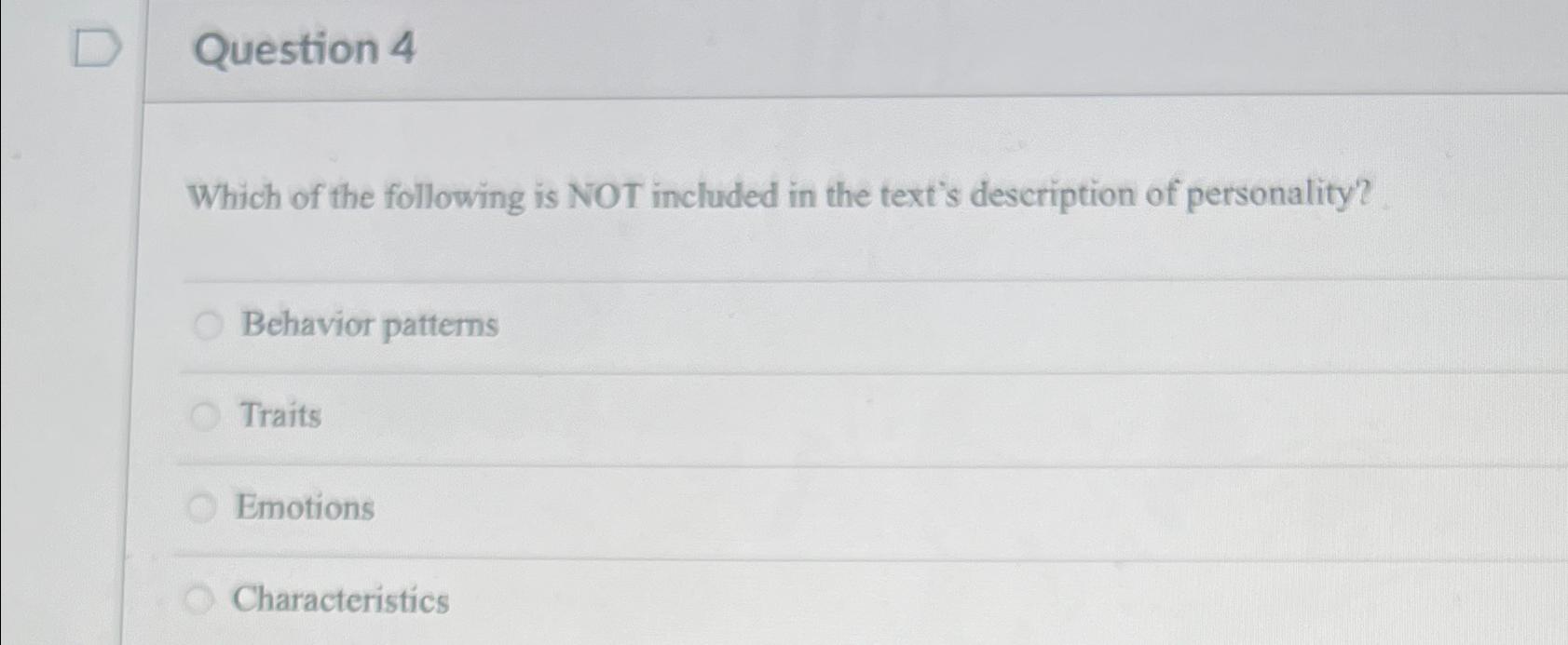 Solved Question 4Which of the following is NOT included in | Chegg.com