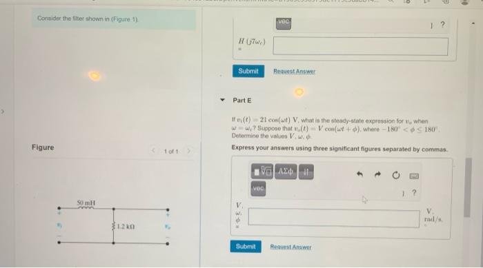 Solved Consider the filter shown in (Figure 1), Part | Chegg.com