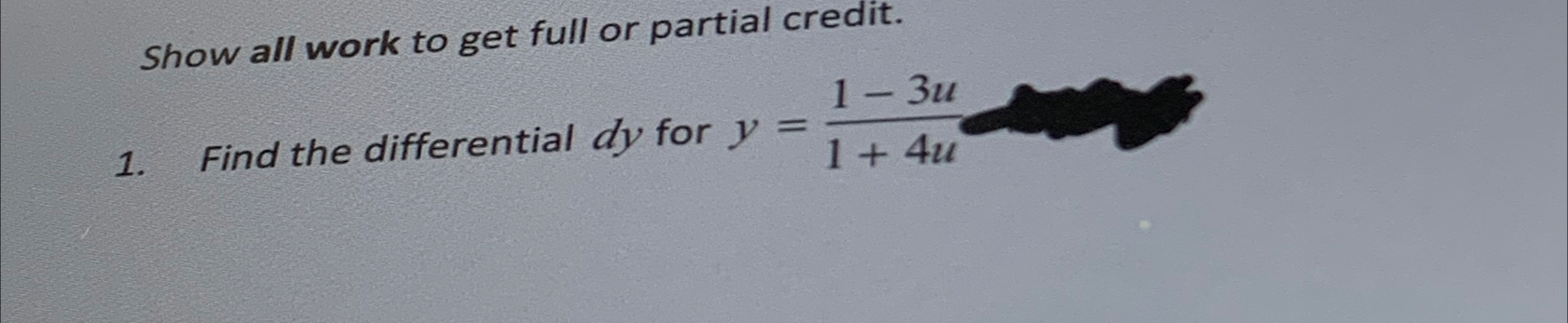 Solved Show all work to get full or partial credit.Find the | Chegg.com
